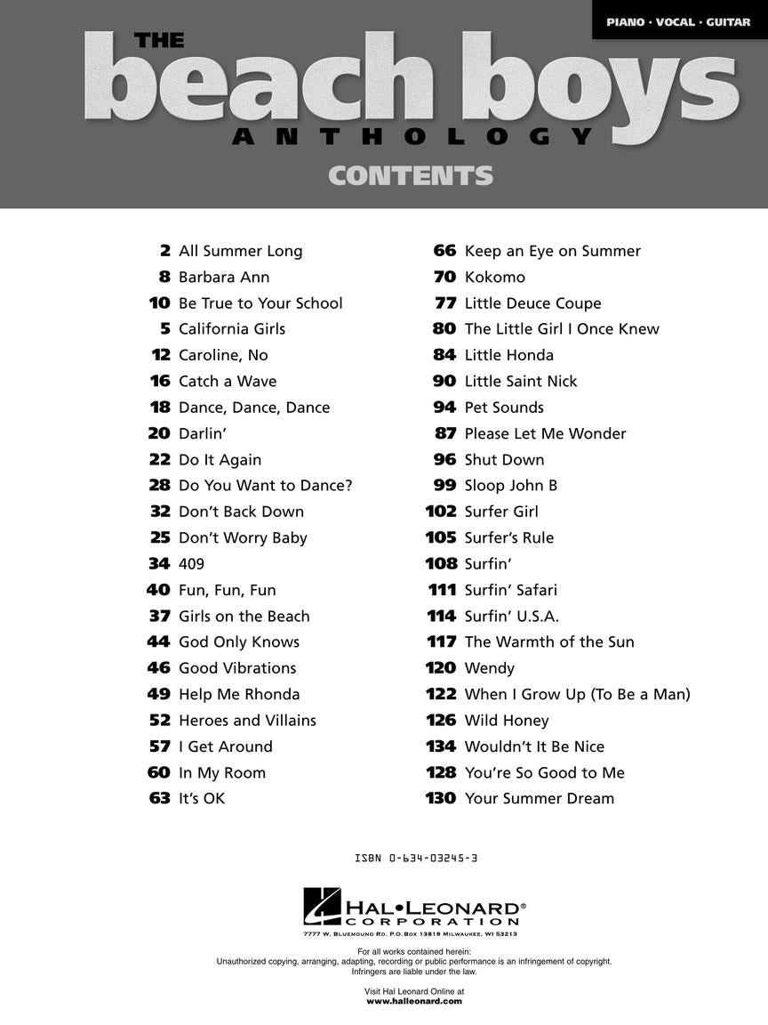 The Beach Boys Anthology PVG