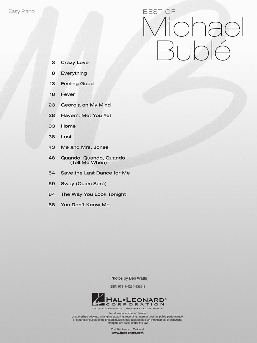 Best of Michael Buble for Easy Piano