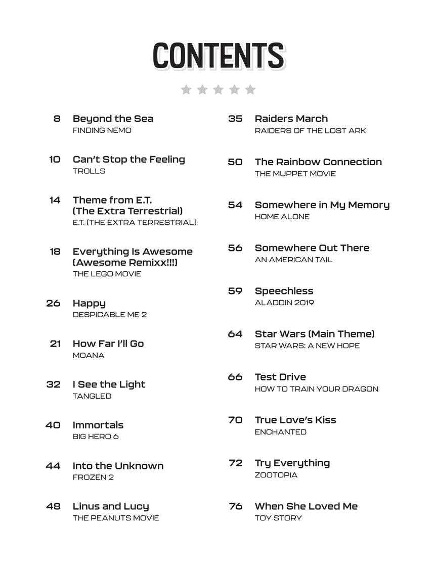 Movie Songs for Kids, Easy Piano