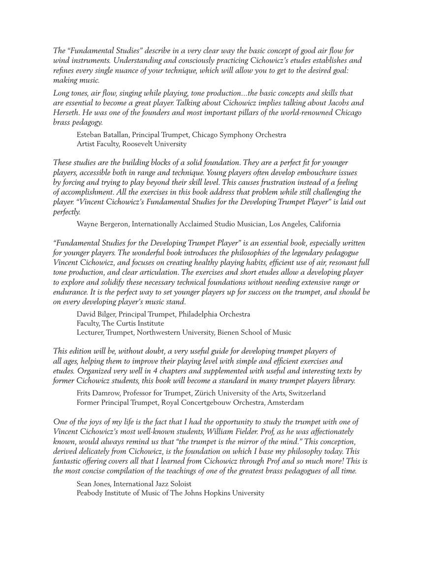 Fundamental Studies for the Developing Trumpet Player