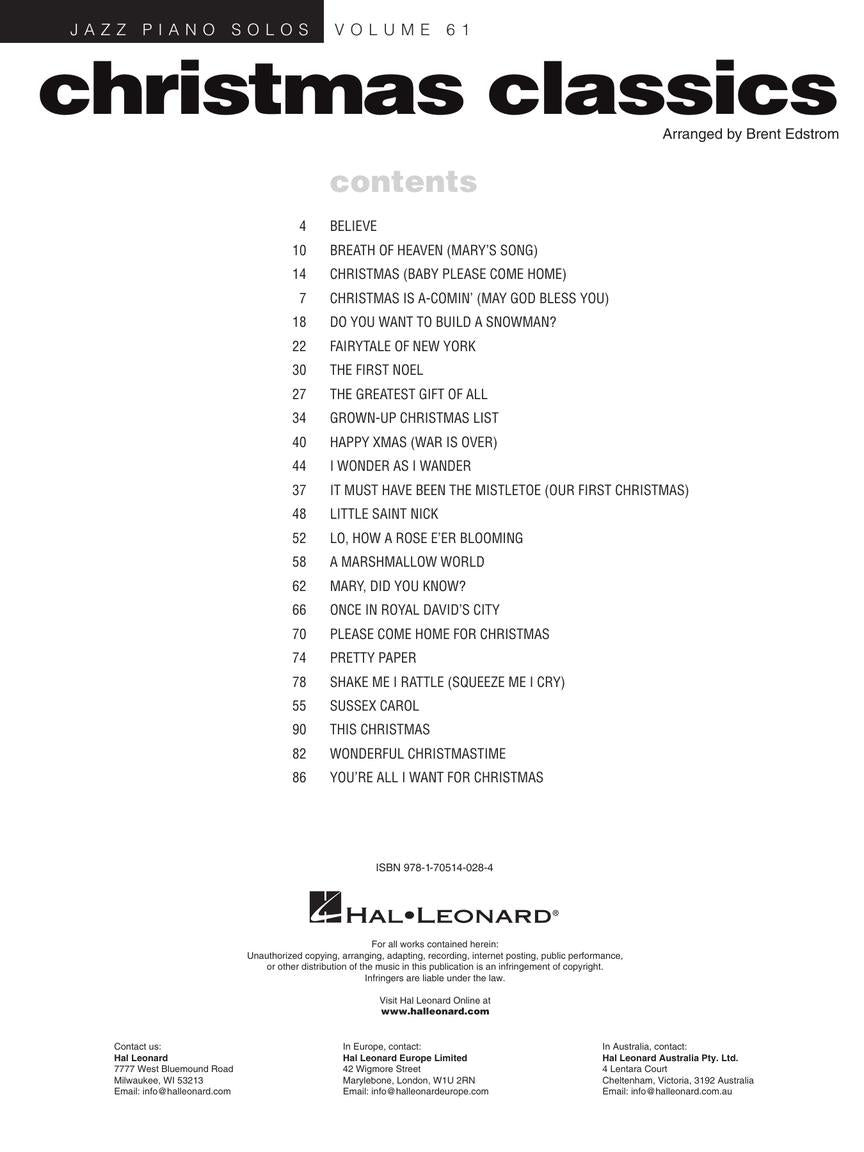Christmas Classics - Jazz Piano Solos