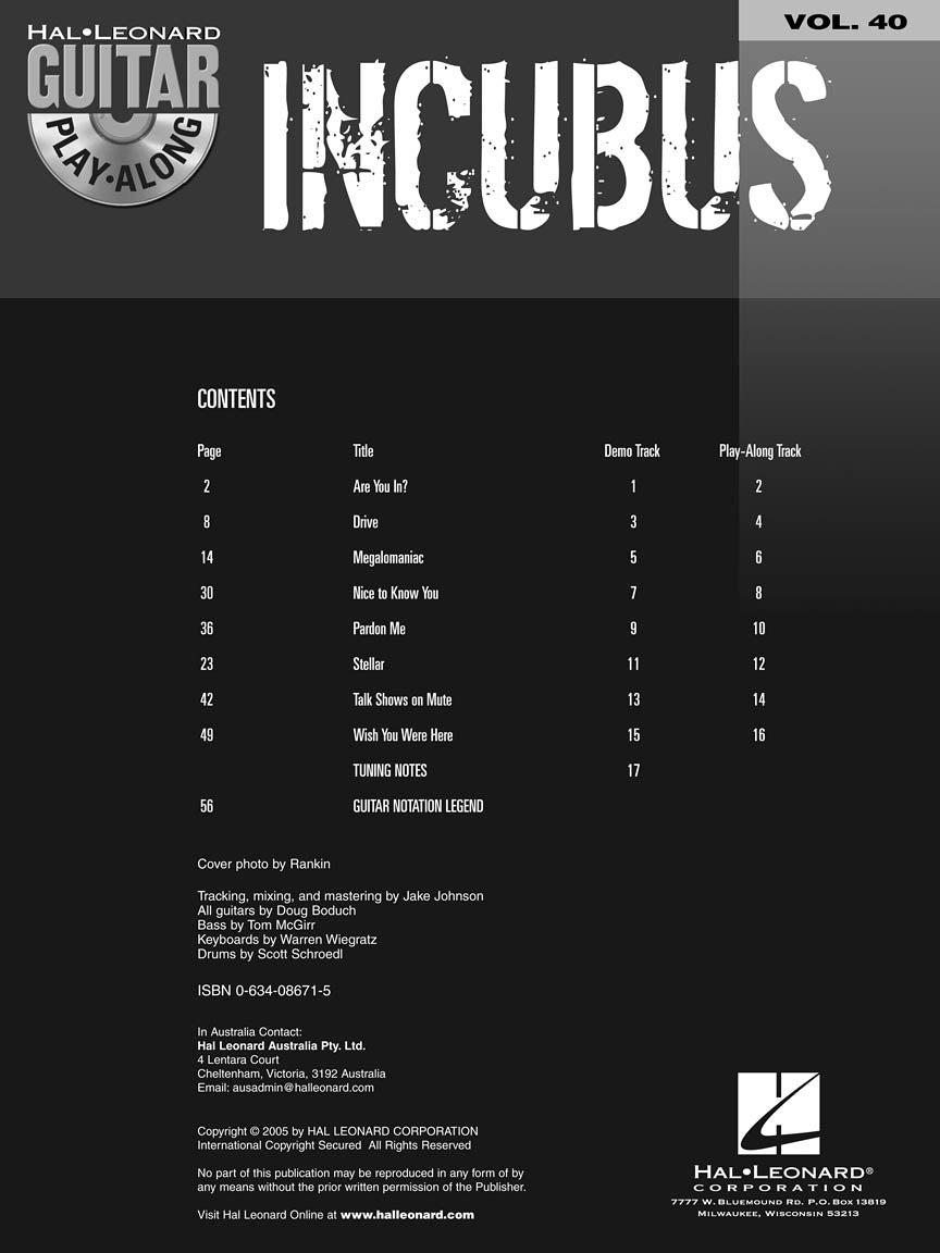 Incubus Guitar Play-Along