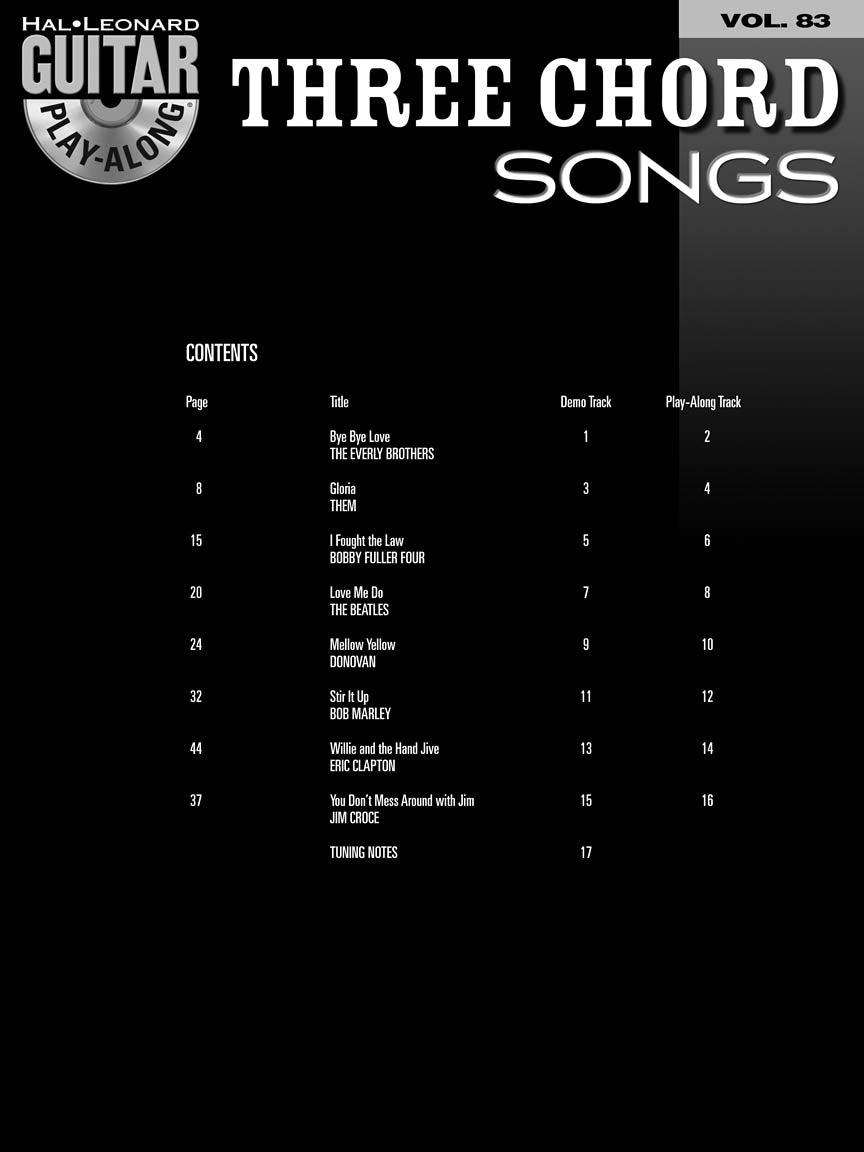 Three Chord Songs - Guitar Play-Along