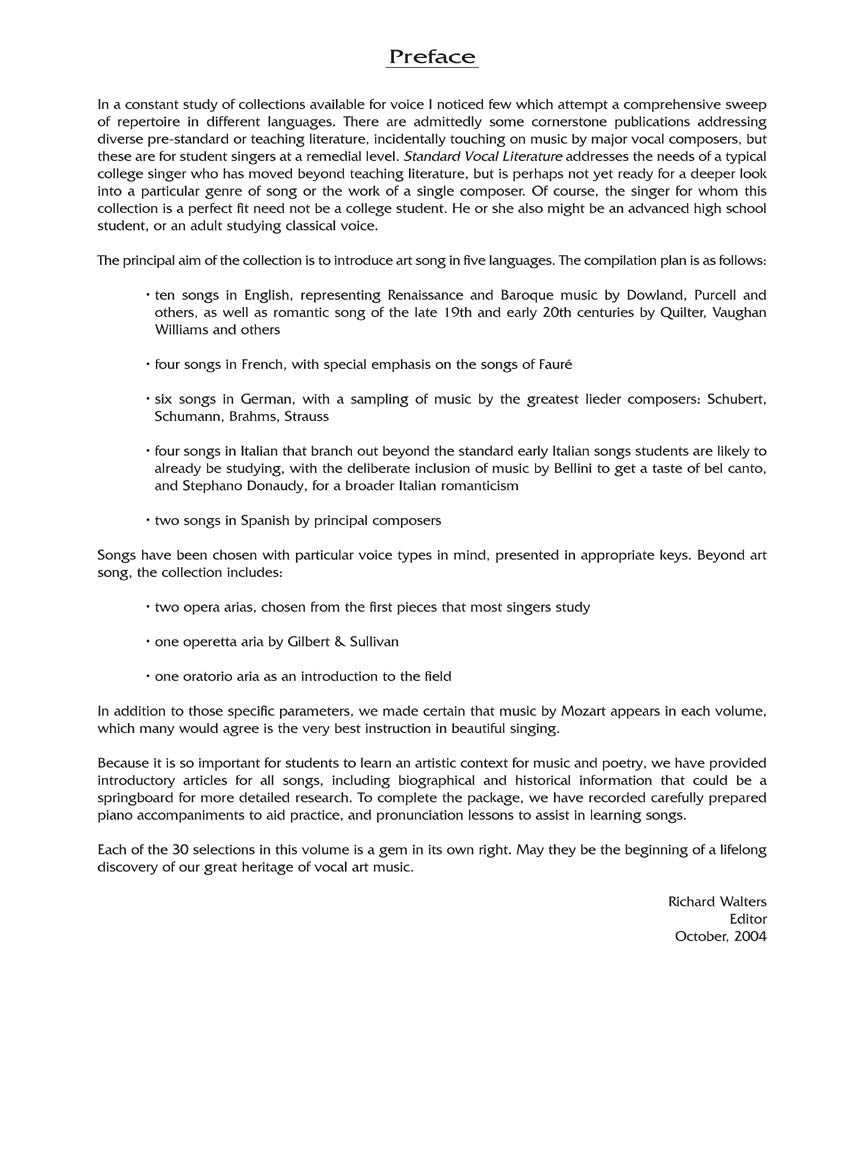 Standard Vocal Literature - Soprano