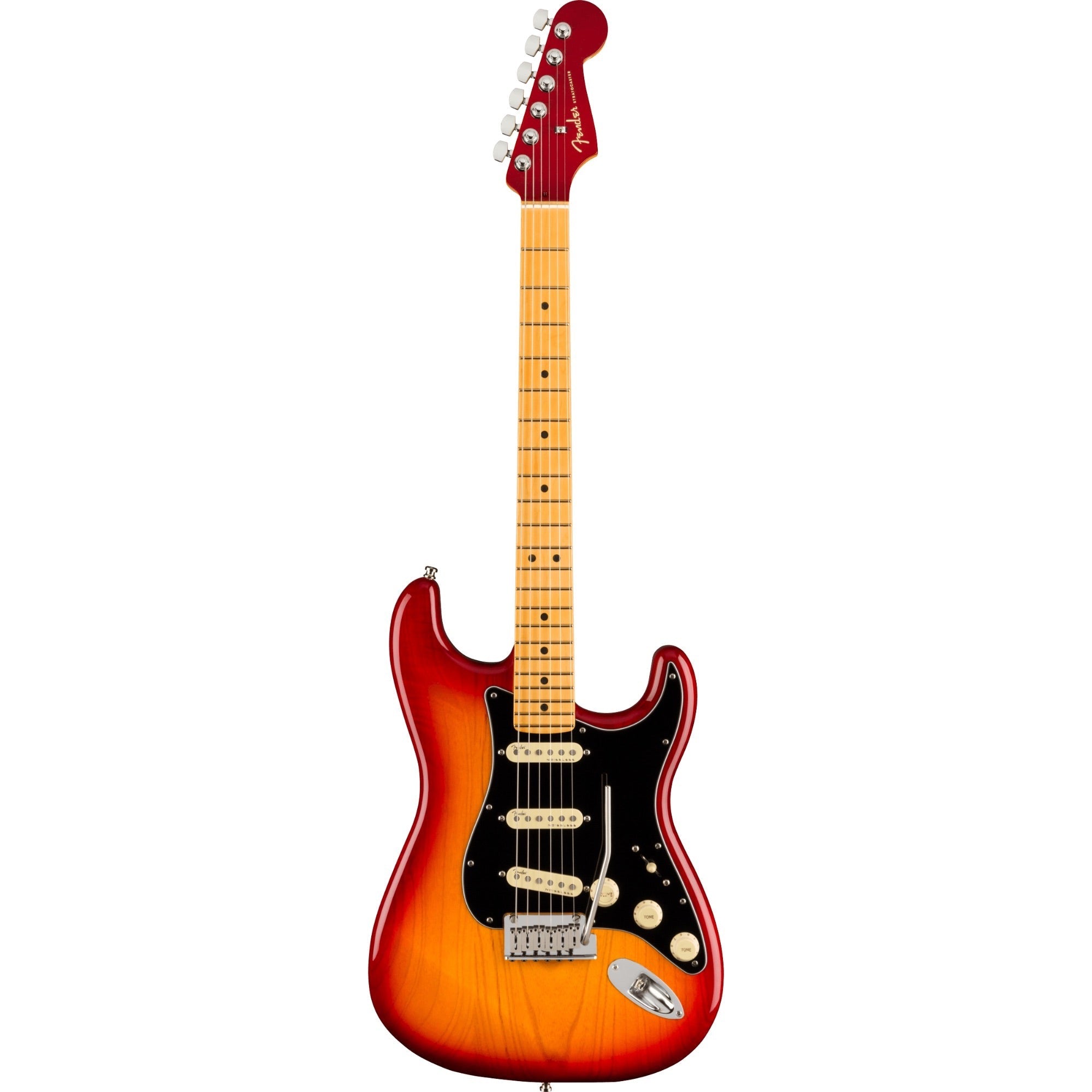 Fender American Ultra Luxe Stratocaster, Plasma Red Burst