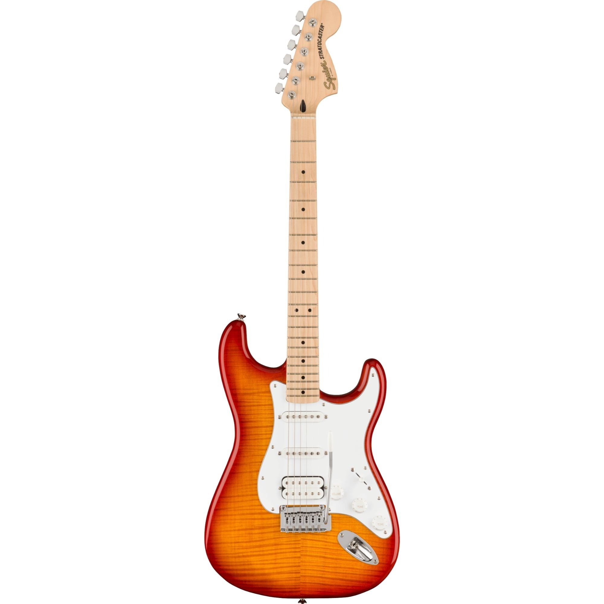Squier Affinity Series Stratocaster HSS, Flame Maple Top, Sienna Sunburst