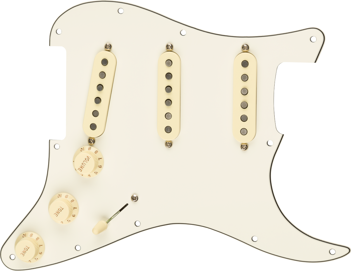 Fender Pre-wire Strat Pickguard, Texas Special SSS Parchment 11 Hole PG