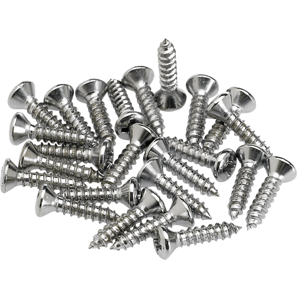 Fender Pickguard/Control Plate Mounting Screws (24) (Chrome)