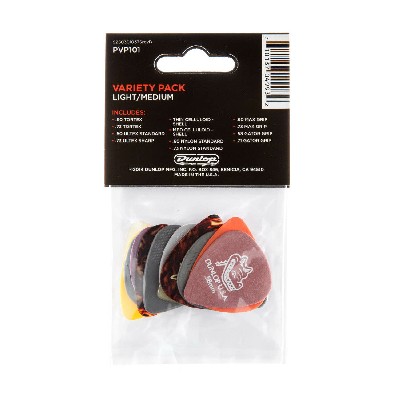 Dunlop Variety Guitar Picks, 12-Pack (Light - Medium)