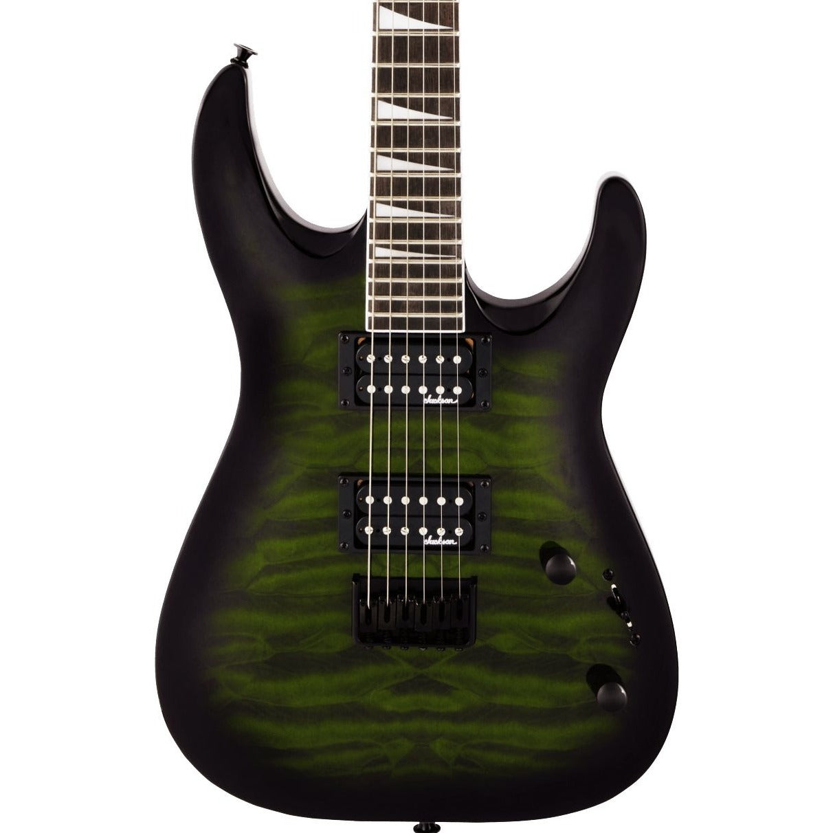 Jackson JS Series Dinky Arch Top JS32Q DKA HT, Transparent Green Burst