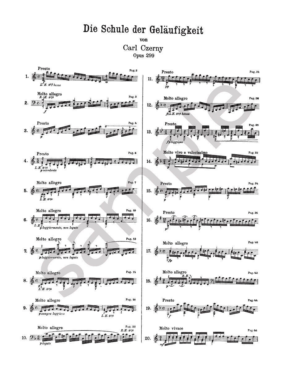 Czerny: School of Velocity Op. 299, Complete