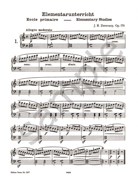 Duvernoy: Elementary Studies Op. 176