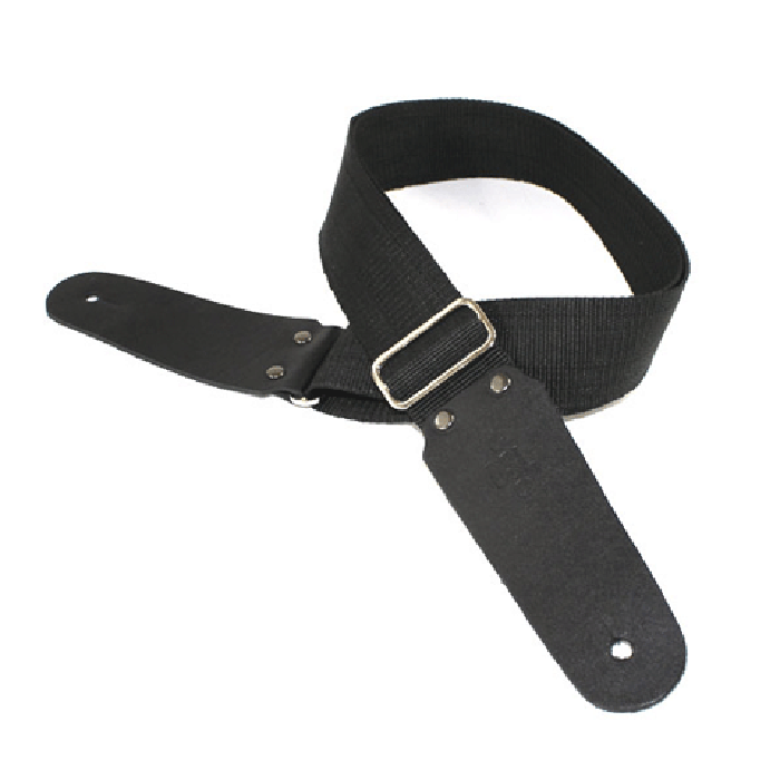 DSL Guitar Strap 2" Seat Belt Black-Poly, Vegan