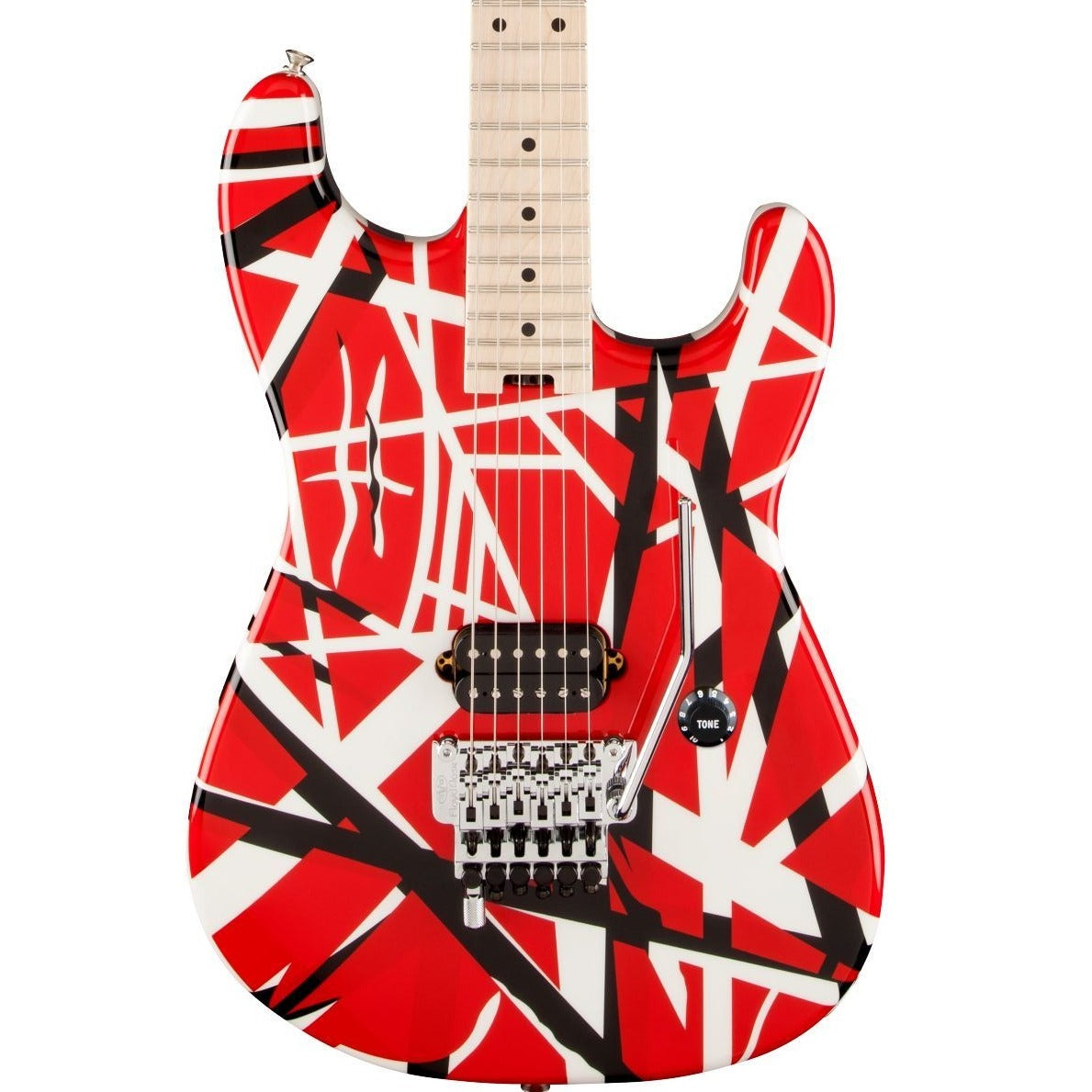 EVH Striped Series Guitar, Red with Black Stripes