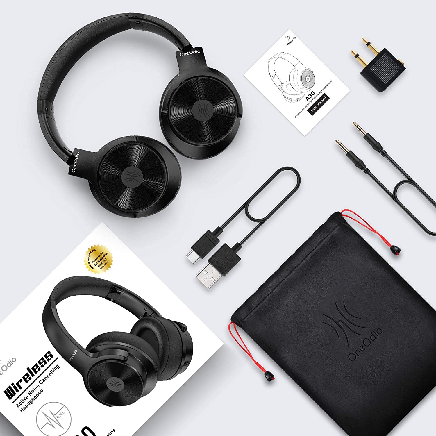 OneOdio A30 Hybrid Active Noise-Cancelling Headphones