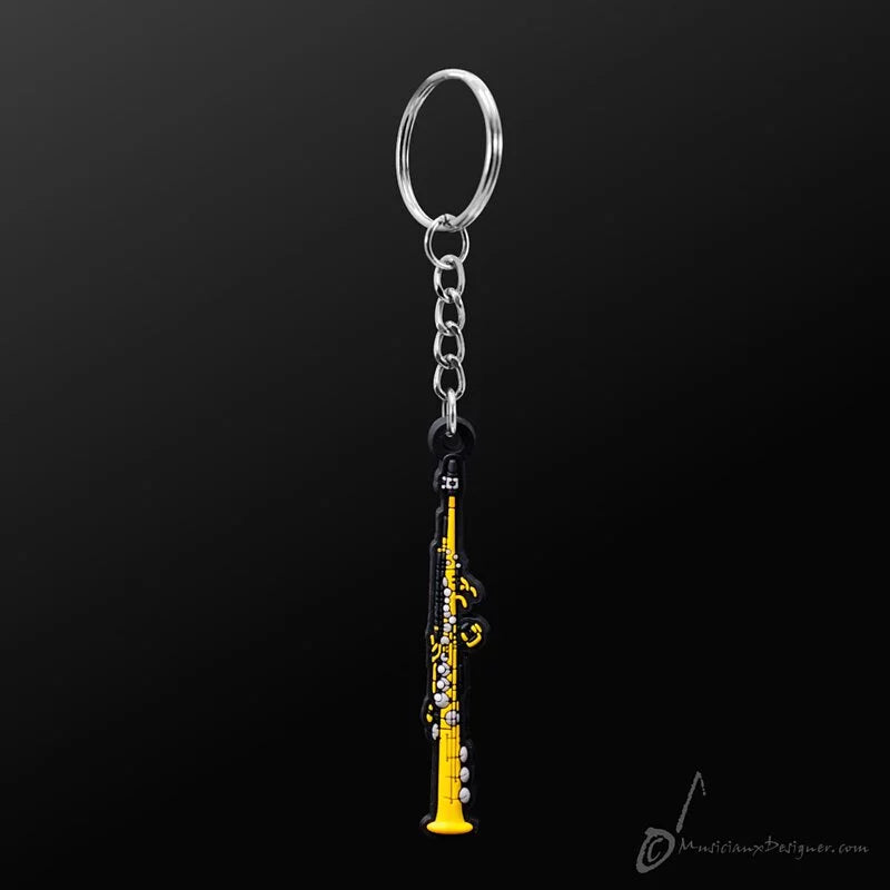 Music Key Ring - Soprano Saxophone