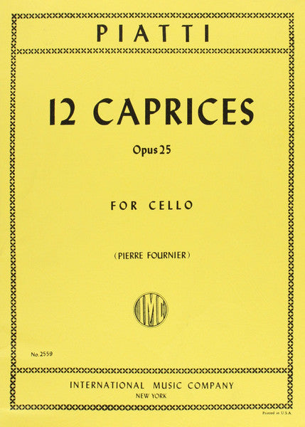 Piatti: 12 Caprices Opus 25 for Cello
