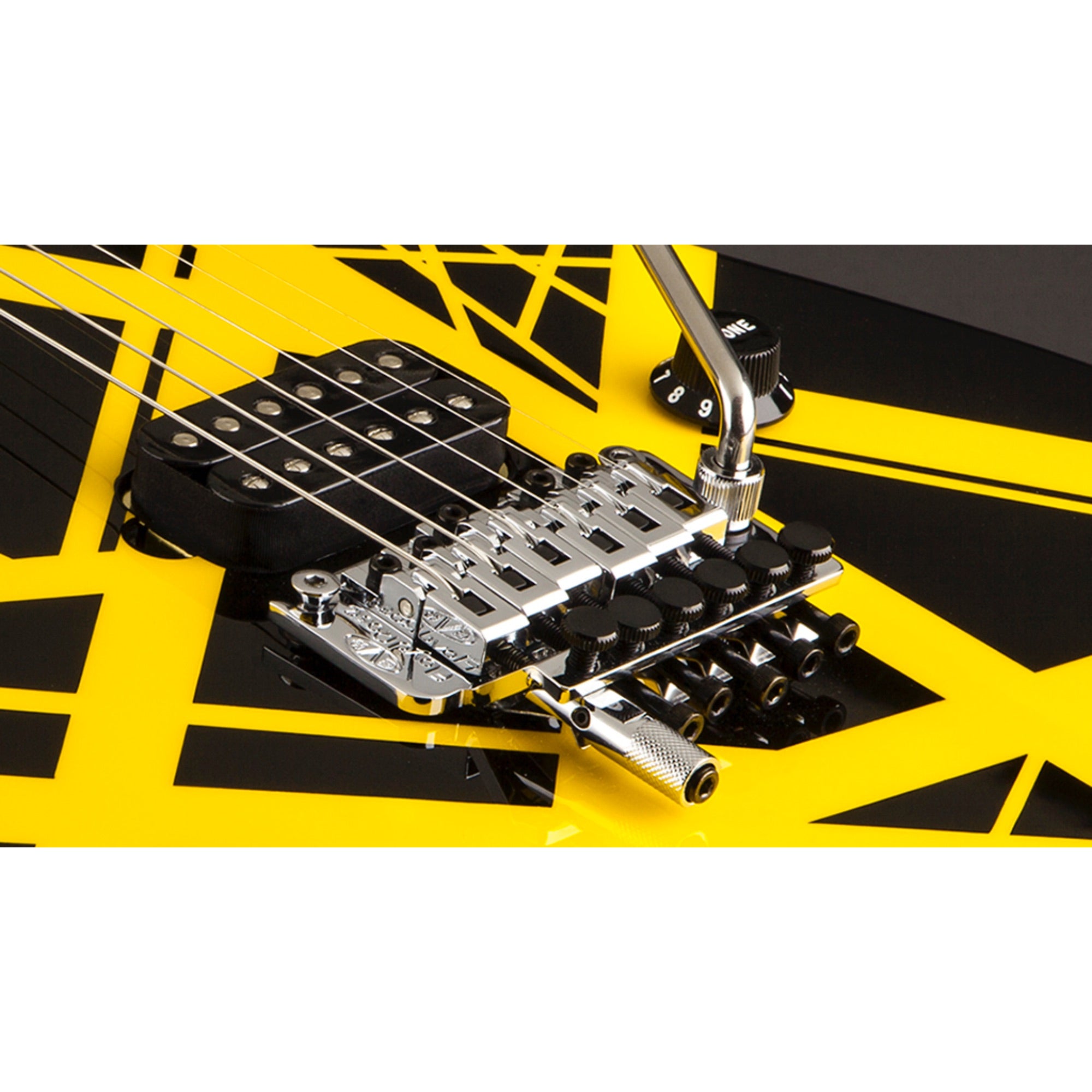EVH Striped Series Guitar, Black with Yellow Stripes