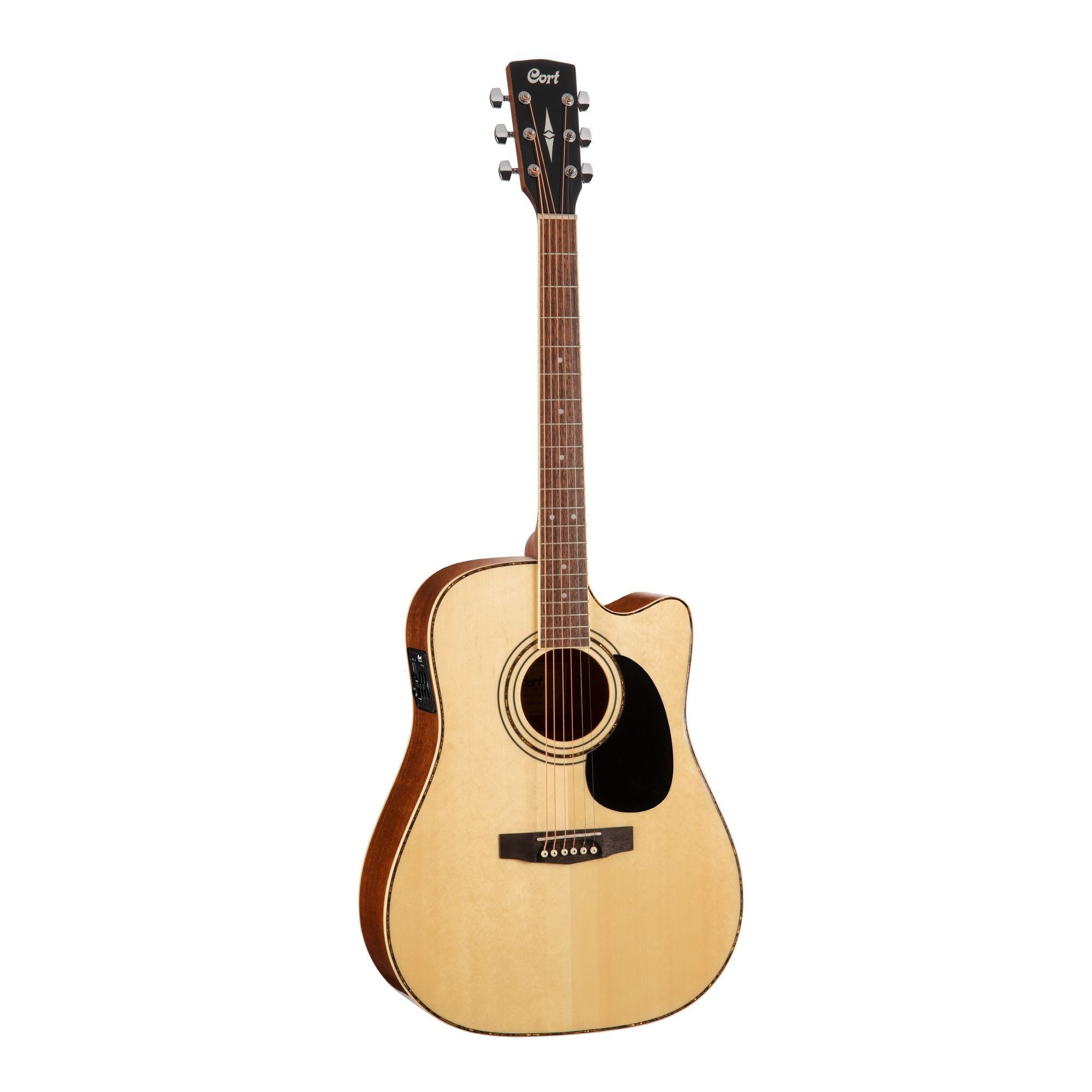 Cort AD880CE Left-Handed Acoustic-Electric Guitar, Natural Satin