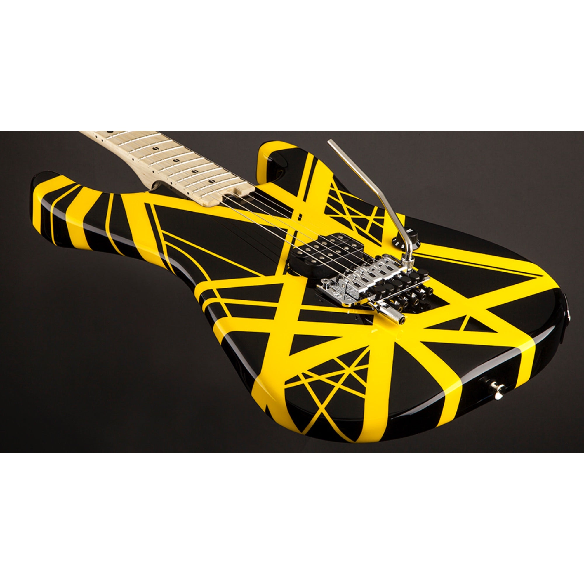 EVH Striped Series Guitar, Black with Yellow Stripes