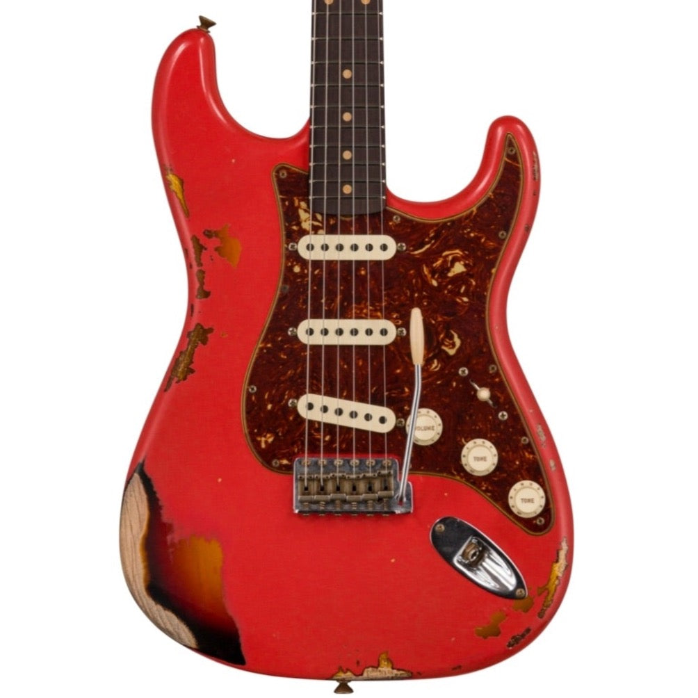 Fender Custom Shop ‘61 Stratocaster Heavy Reliced, Aged Fiesta Red over 3-colour sunburst.