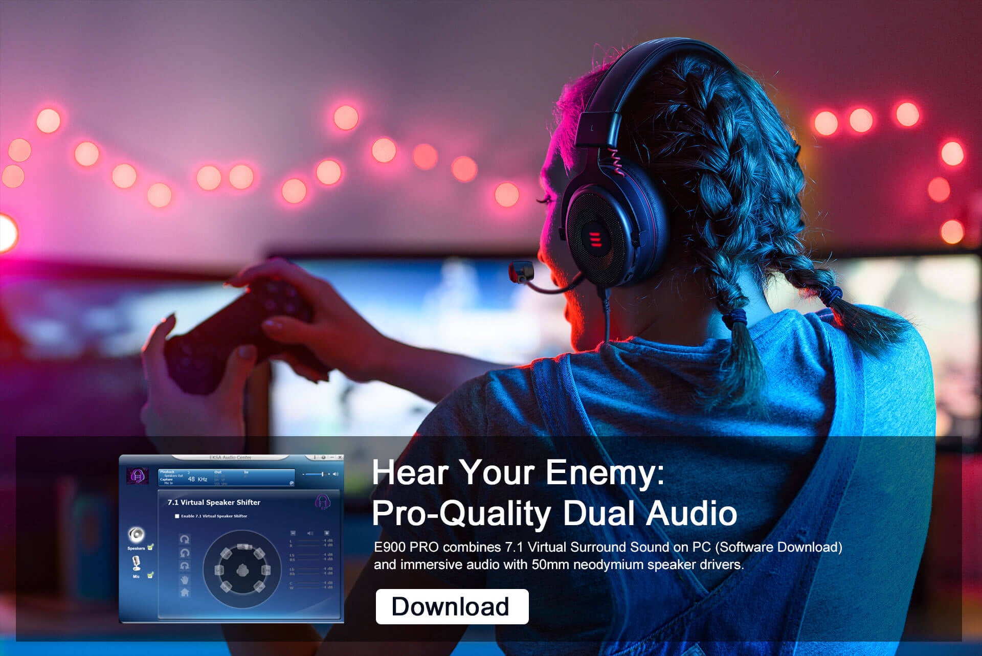 EKSA E900 Pro 7.1 Virtual Surround Sound Gaming Headset