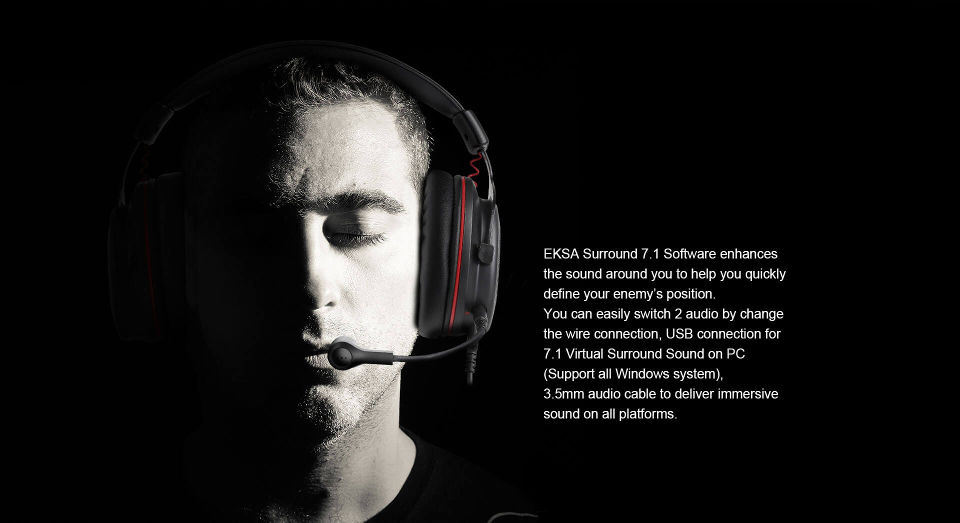 EKSA E900 Pro 7.1 Virtual Surround Sound Gaming Headset
