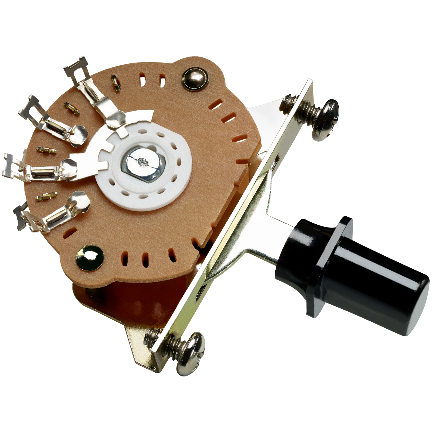 DiMarzio 3 Way Slide Switch for Tele, Black & White Knobs