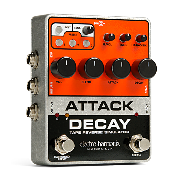 EHX Attack Decay Tape Reverse Simulator Pedal