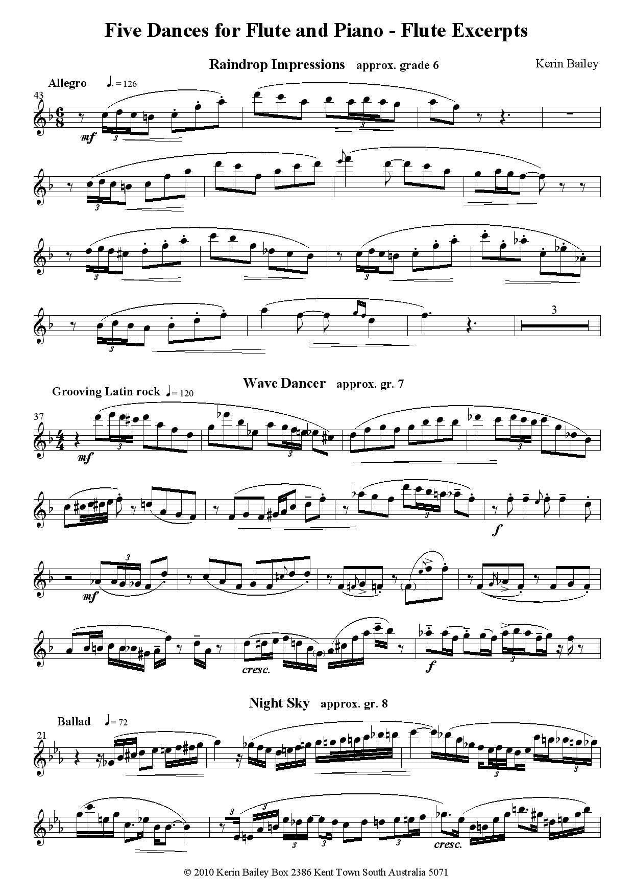 Bailey: Five Dances for Flute and Piano, Bk & CD