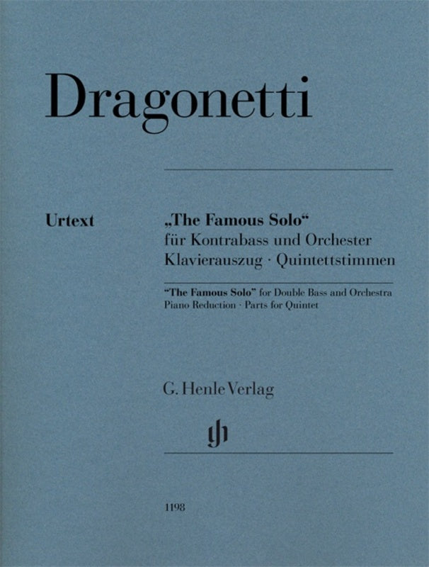 Dragonetti: Famous Solo for Double Bass & Orchestra Double Bass & Piano