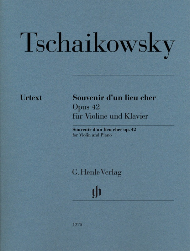 Tchaikovsky: Souvenir D'un Lien Cher Op 42 Violin & Piano