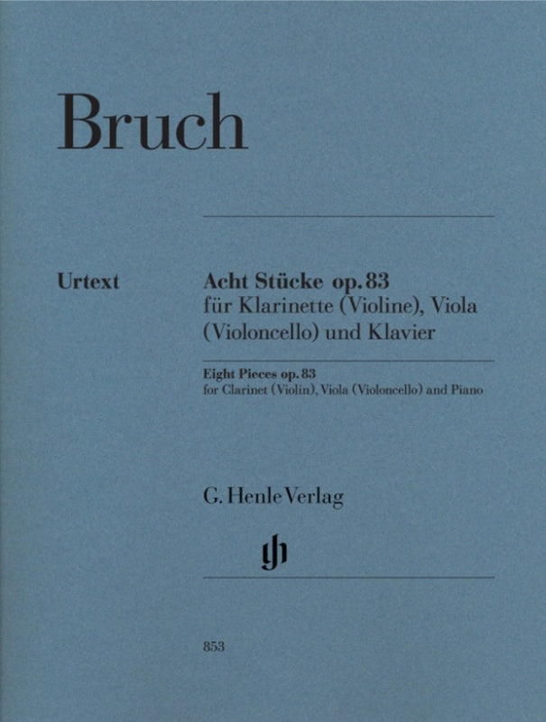 Bruch: 8 Pieces Op 83 for Clarinet Viola & Piano