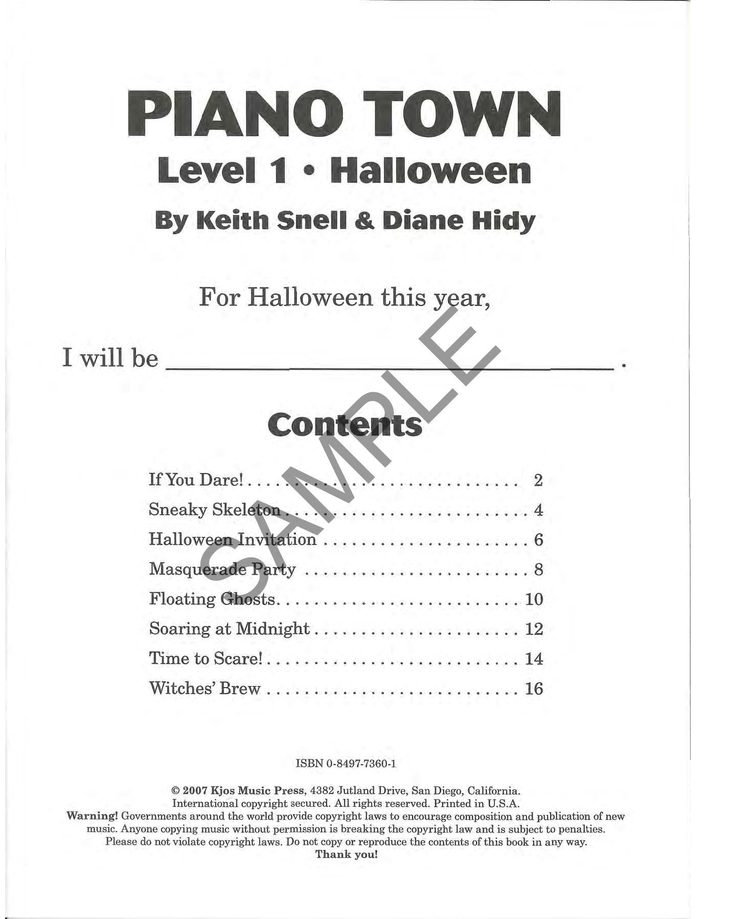 Piano Town Halloween, Level 1