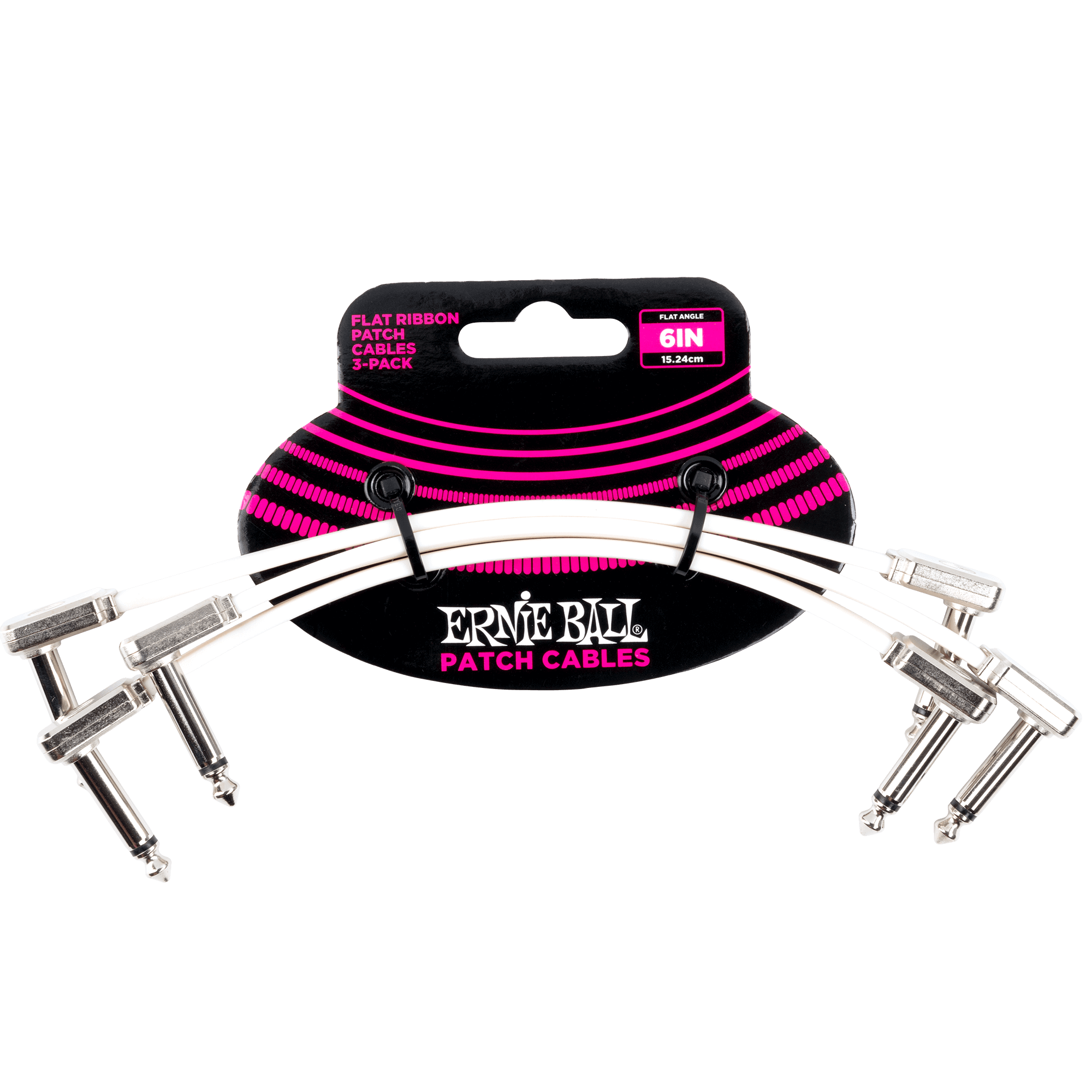 Ernie Ball Flat Ribbon Patch Cables, White