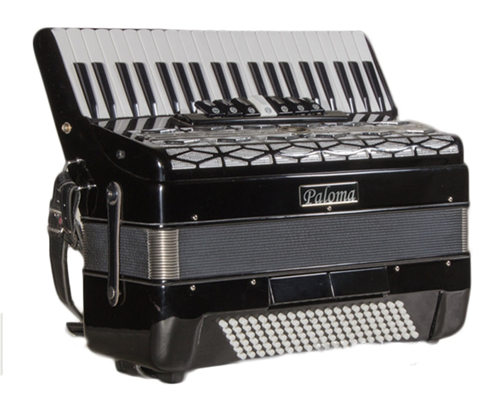 Paloma 708D 120 Bass Accordion Italian Reed-Black