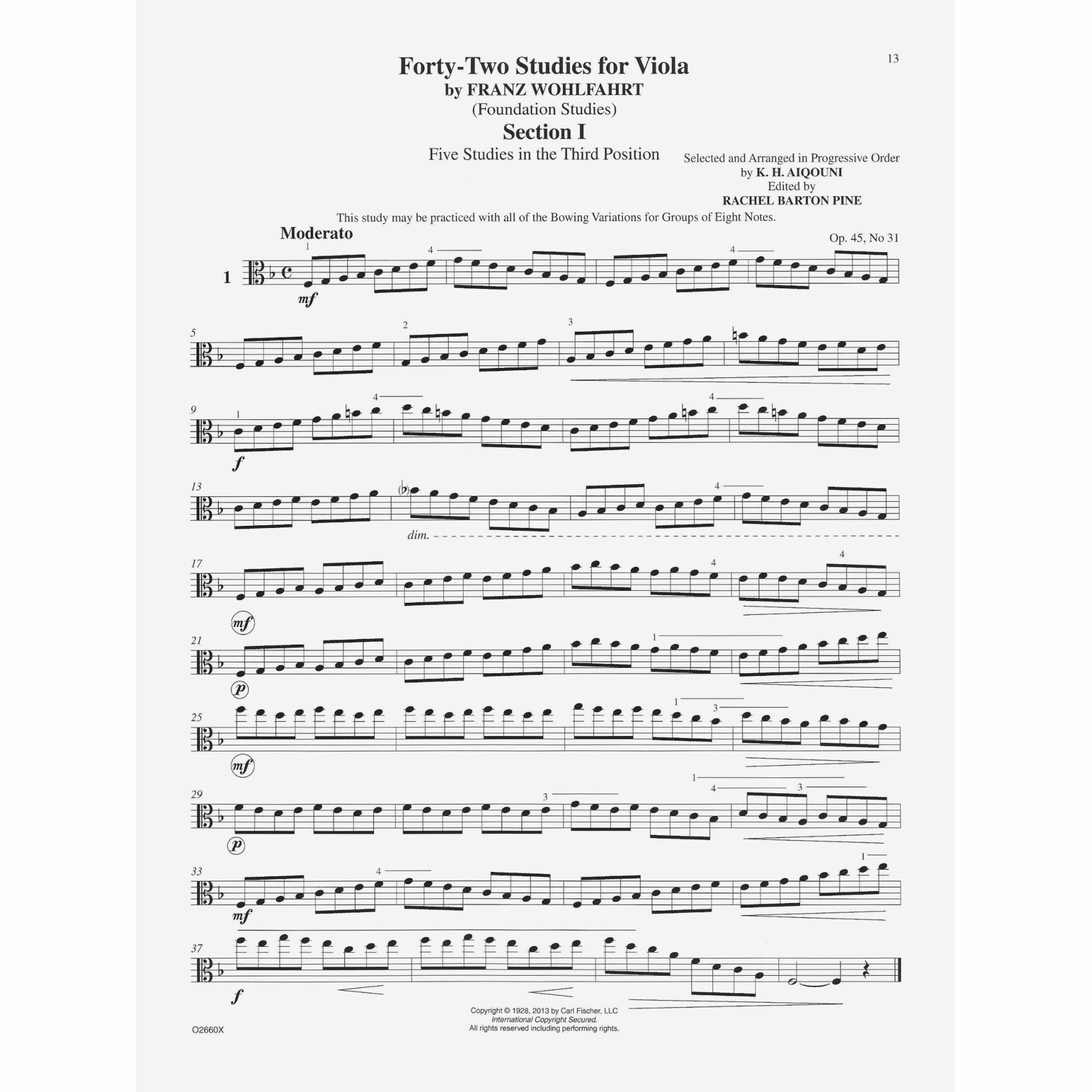 Wohlfahrt: Foundation Studies for the Viola - Book 2