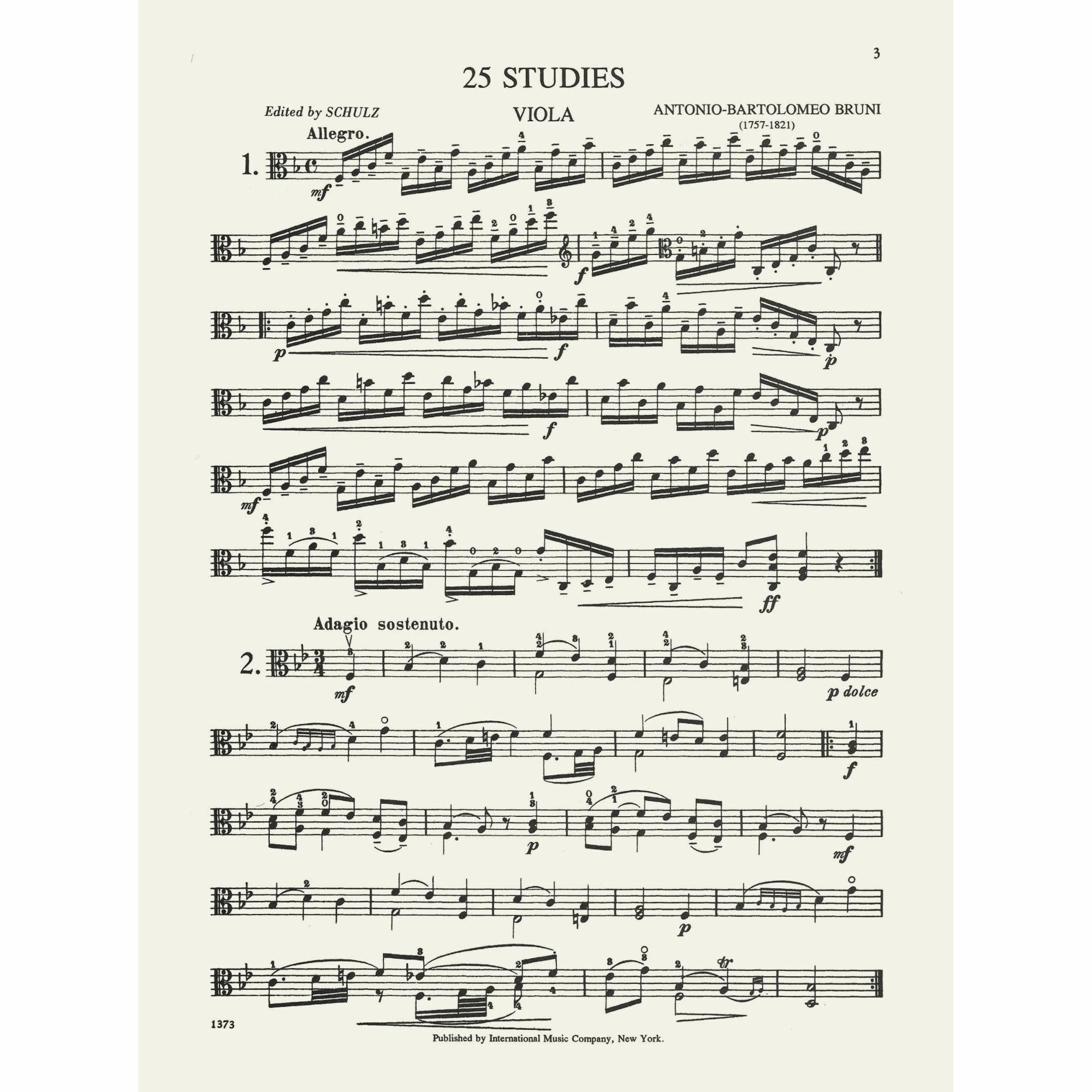 Bruni: 25 Studies for Viola