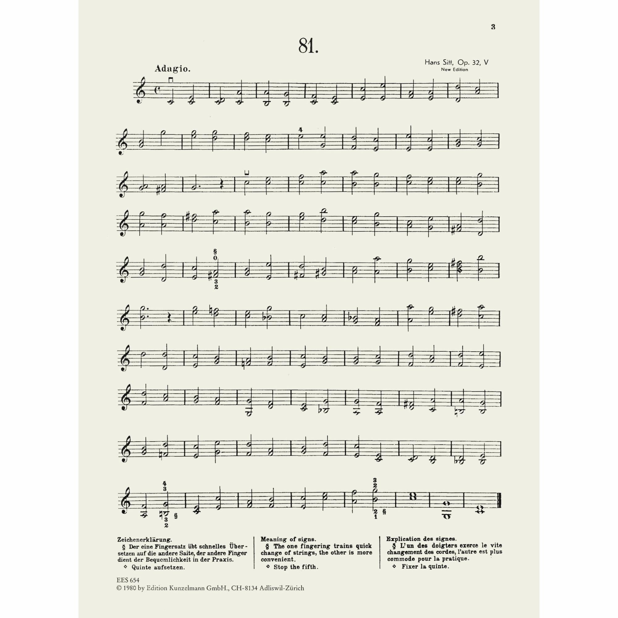 Sitt: 100 Studies, Op. 32 - Book 5