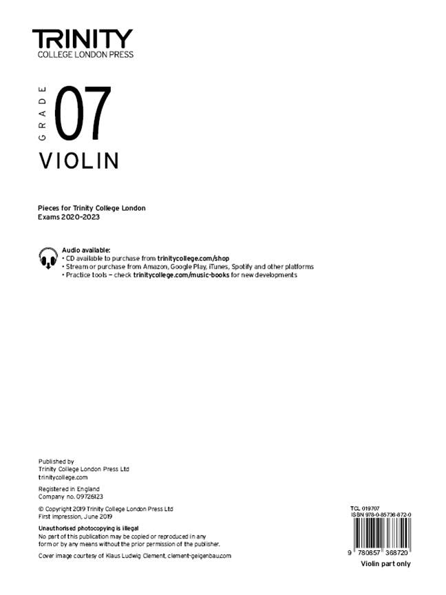 Trinity Violin 2020-23 Grade 7, Part Only