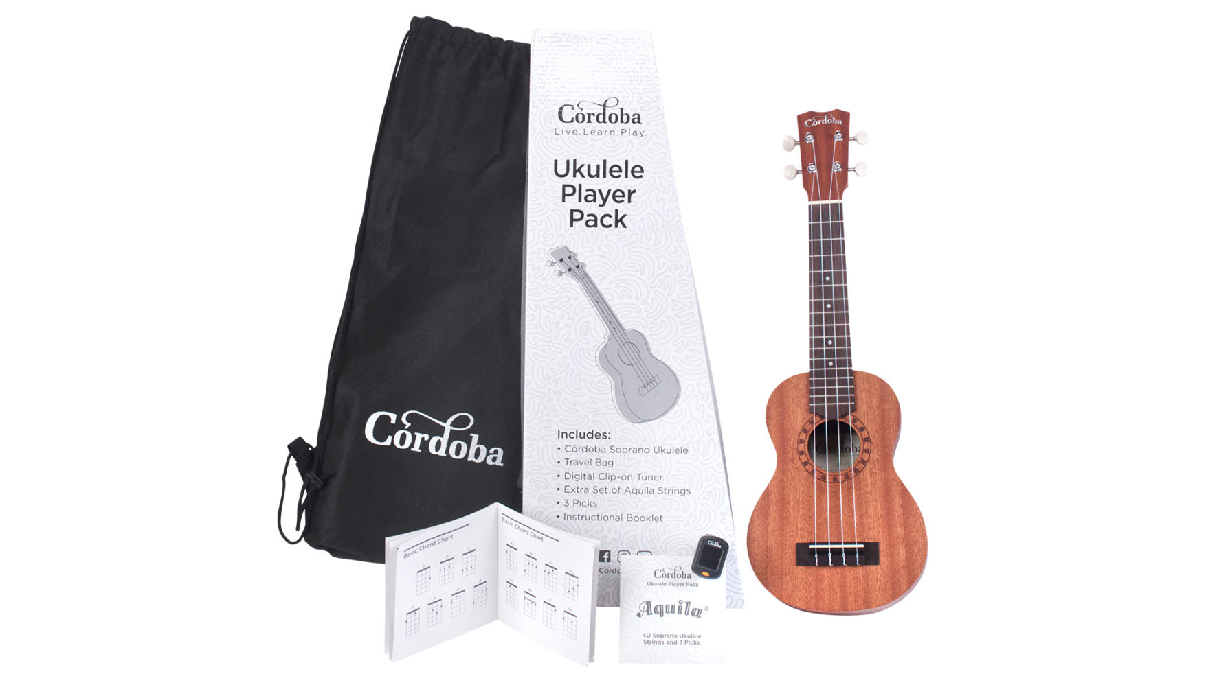 Cordoba UP100S Soprano Ukulele Pack