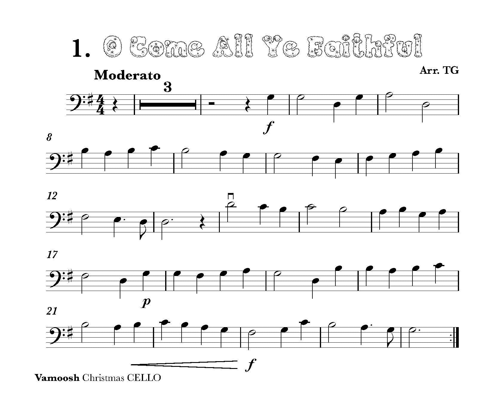 Vamoosh Christmas for Cello