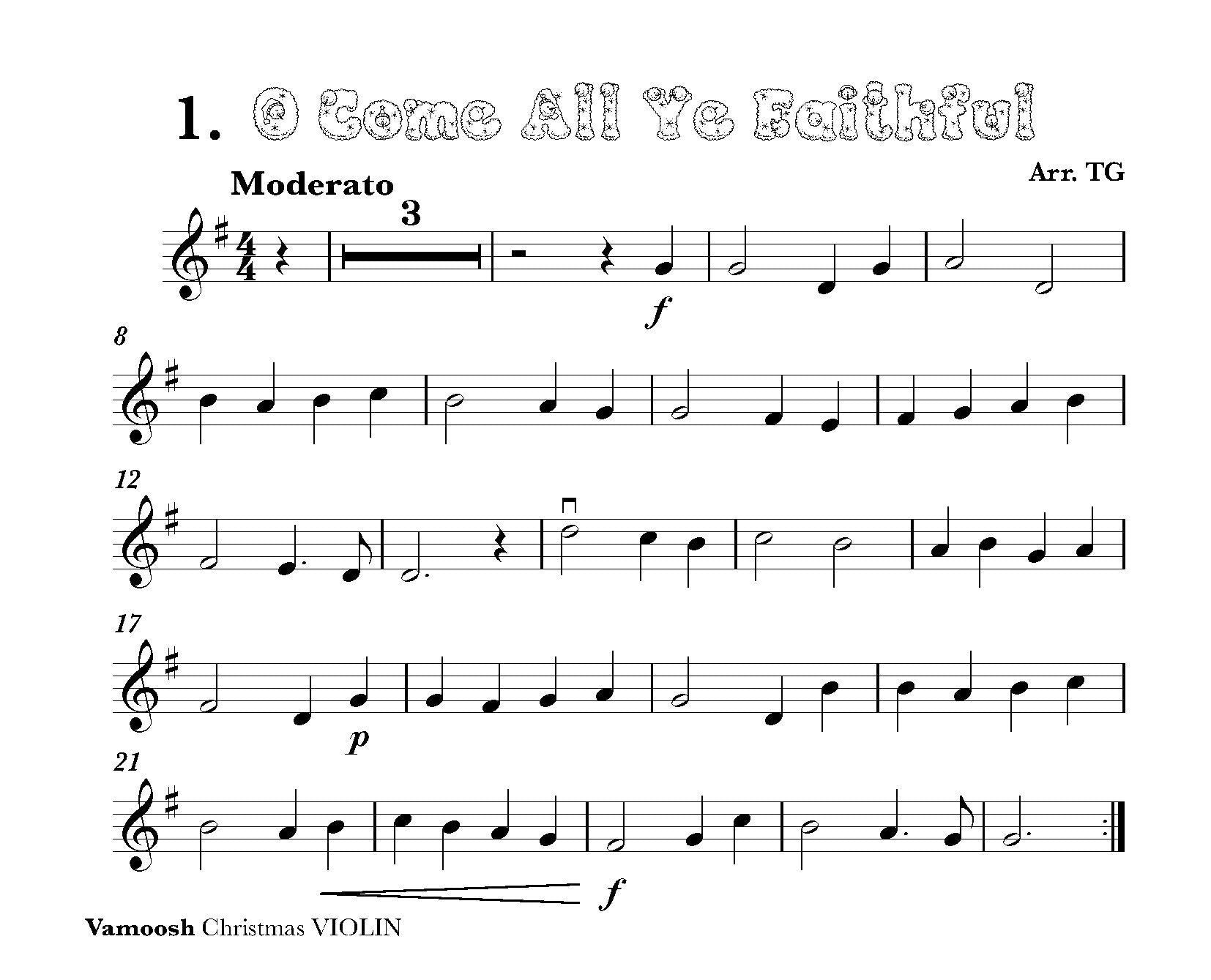 Vamoosh Christmas for Violin