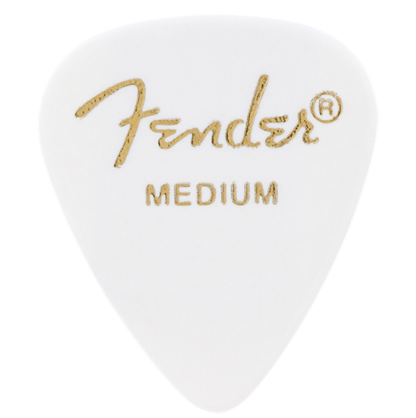 Fender 351 Shape White Picks, Medium -12 Pack