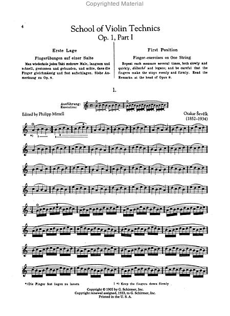 Ševčík: Complete School of Violin Technics (Op. 1, Parts I-IV)