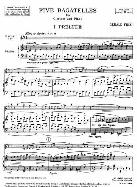 Finzi: Five Bagatelles Op. 23 for Clarinet & Piano