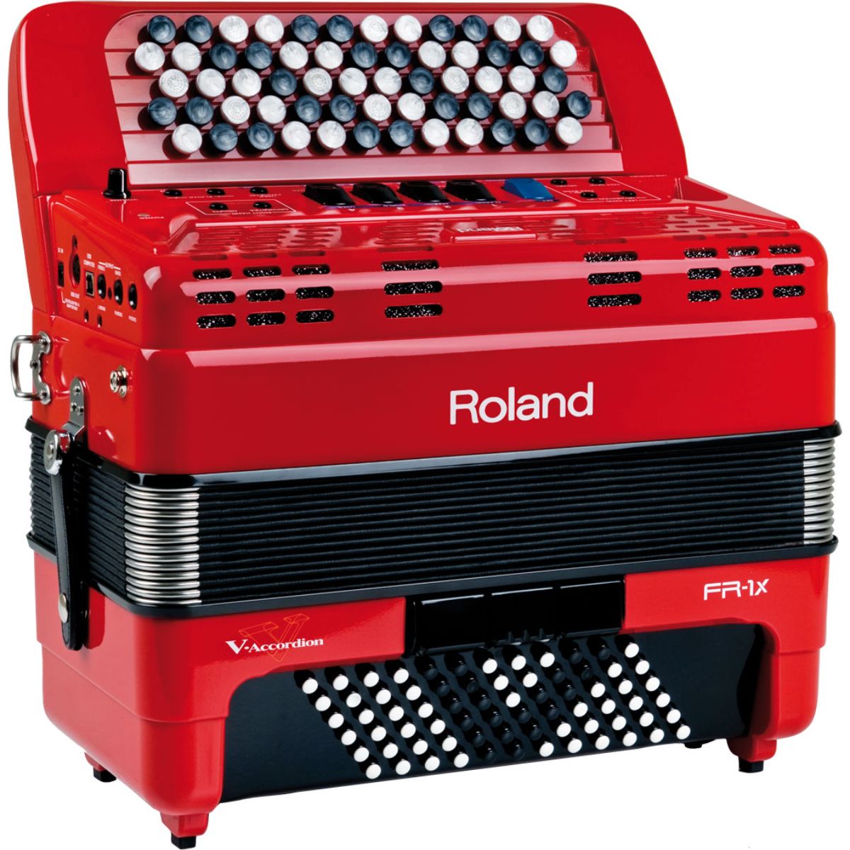 Roland FR-1xb Button V-Accordion, 72 Bass, Red