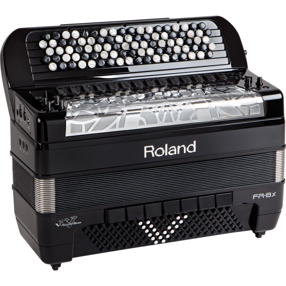 Roland FR-8xb Button V-Accordion, 120 Bass, Black