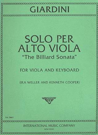 Giardini: Solo per Alta Viola (The Billiard Sonata)