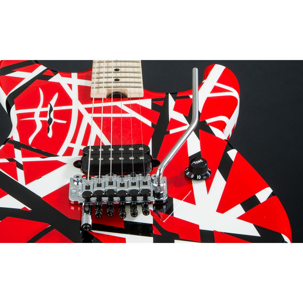EVH Striped Series Guitar, Red with Black Stripes